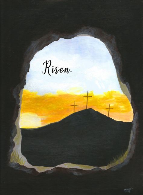 Painting Therapy, Easter Paintings, Jesus Drawings, Seni Dan Kraf, Easter Art, Biblical Art, Jesus Is Life, Jesus Art, He Is Risen