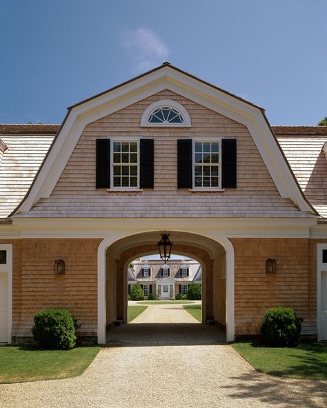 Patrick Ahearn Architect, Patrick Ahearn, Coastal Entryway, Gambrel Roof, Exterior Inspiration, Porte Cochere, Coastal Bathrooms, Coastal Bedroom, Coastal Living Room