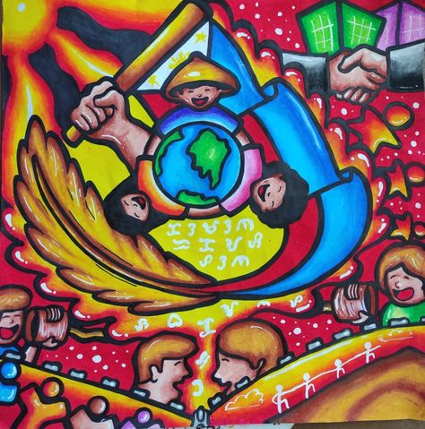 Despite barriers and different mode of communications, with peace, unity and understanding, we can achieve success! #followmeformoreartworks #traditionalart Poster Making About Communication, Salaysay Ng Bayan Saysay Ng Bansa Poster, Kalayaan Poster, Poster About Wikang Filipino, Kalayaan Poster Making, Globalisasyon Poster, Buwan Ng Wika Drawing, Raider 150 Fi Wallpaper, Unity Artwork