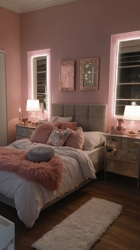 Explore our latest blog post for inspiring girly room ideas catering to teens women and kids Discover cute small and pink themed decor suggestions in teens pink kids pink and teens simple aesthetics Dive into dark purple and blue palettes for a stylish touch Small Bedroom Ideas Women, Pink Grey Black Bedroom, Grey Kids Bedroom Ideas, Pink And Purple Aesthetic Room, Dark Grey And Pink Bedroom, Girly Room Ideas For Kids, Grey And Pink Bedroom Ideas, Pink And Gray Bedroom, Girly Bedroom Ideas For Women