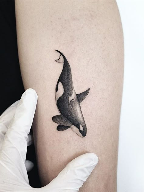 Whale Tattoo Design, Orca Whale Tattoo, Killer Whale Tattoo, Mangas Tattoo, Care Bear Tattoos, Orca Tattoo, Whale Tattoo, Skull Hand Tattoo, Petit Tattoo