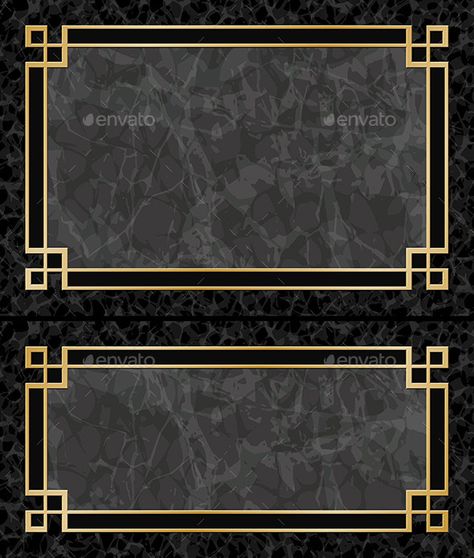 Two Black Marble Backgrounds with Gold Frames, Borders Aspect Ratios 3:2 2:1. Fully editable vector EPS 10 , gradients and trans Buffet Luxury, Ballroom Decor, Floor Pattern Design, Marble Floor Pattern, Black Marble Background, Marble Border, Marble Walls, Marble Pattern Design, Inlay Flooring