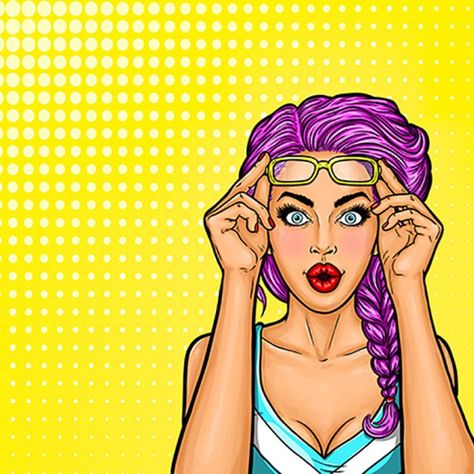 Ragazza Pop Art, Pop Art Comic Girl, Pop Characters, Pop Art Images, Pop Art Drawing, Pop Art Women, Pop Art Girl, Pop Art Illustration, Pop Art Comic