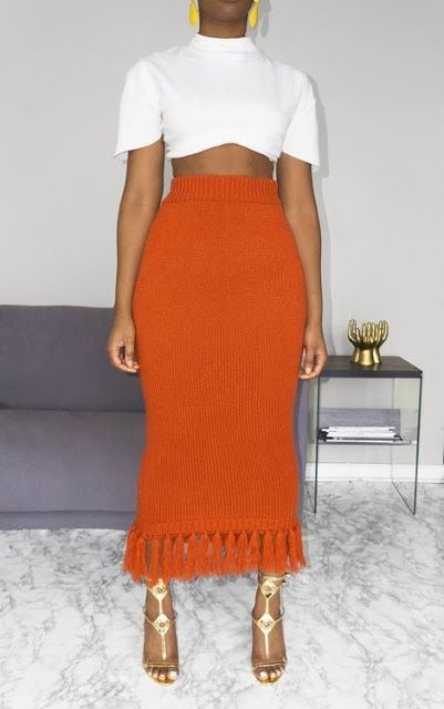 Tassel Skirt Skirt Diy, Orange Skirt, Mode Inspiration, Looks Vintage, Spirit Animal, Look Fashion, African Fashion, Spring Summer Fashion, Fashion Inspo Outfits