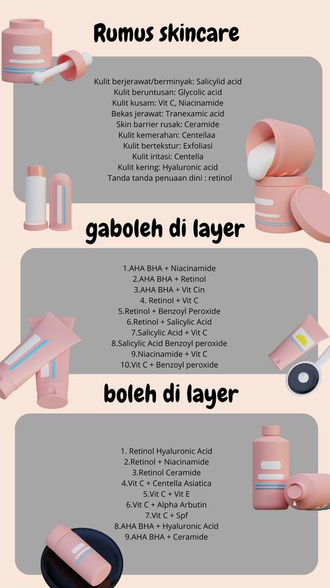 bagu kalian yang masih bingung apa itu rumus skincare keterangan di atas yaaaa Basic Skincare Products, Tips Kulit Sehat, Skincare Jerawat, Skincare Basic, Tips Kecantikan, Basic Skincare, Recommended Skin Care Products, Skin Care Basics, Beautiful Skin Care