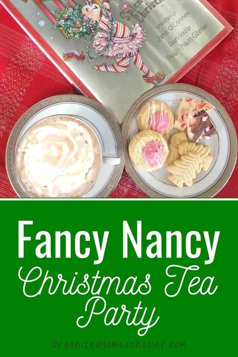 These ideas for the Fancy Nancy Splendiferous Christmas book are so much fun! Kids will love the tea party and more. #FancyNancy #Christmas Christmas Tea Ideas Ladies, Gingerbread Tea Party, Kids Christmas Tea Party, Christmas Tea Party Food, Christmas Tea Party Favors, Christmas Tea Party Ideas, Fancy Nancy Party Ideas, Fancy Nancy Party Activities, Fancy Nancy Christmas