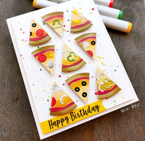 Pizza Pizza! - Scrapbook.com Pizza Birthday Card Diy, Pizza Card, Handmade Pizza, Food Cards, Pizza Pizza, Punch Art, Recipe Cards, Cards Handmade, Birthday Cards