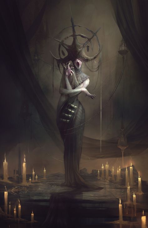 ArtStation - Shaman Concept, Fanny Poulain Dark Creatures, Cosmic Horror, 다크 판타지, Monster Concept Art, Fantasy Monster, Horror Characters, Creepy Art, Creature Concept Art, Arte Fantasy