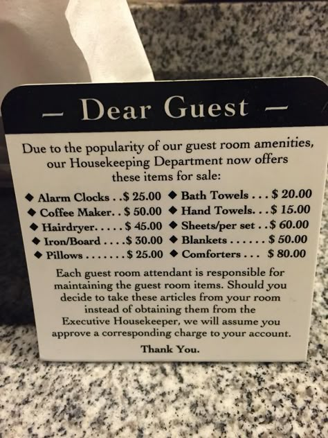 This Hotel Tired Of Guests Stealing Stuff Hotel Rules For Guests, Hotel Ideas For Guests, Hotel Turn Down Service Ideas, Hotel Amenities Ideas Guest Rooms Welcome Gifts, Hotel Hospitality Ideas, Hotel Room Quotes, Amenities Hotel Ideas, Cool Hotel Rooms, Airbnb Guest Rooms