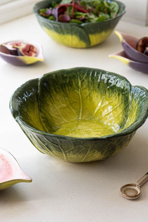 Green Cabbage Salad, Cabbage Bowl, Salad Bowls Ceramic, Ceramics Bowls Designs, Rockett St George, Lemon Pasta, Entertaining Friends, Clay Bowl, Green Bowl