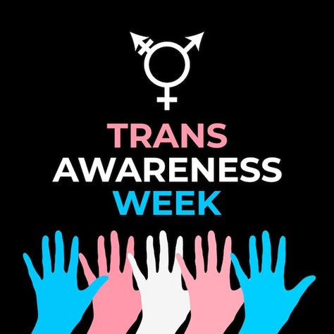 Trans awareness week typography poster w... | Premium Vector #Freepik #vector #lgbtq #gay #gay-flag #trans Transgender Symbol, Trans Community, Gay Flag, Design Card, Vector Template, Psd Icon, Typography Poster, Banners Signs, Premium Vector