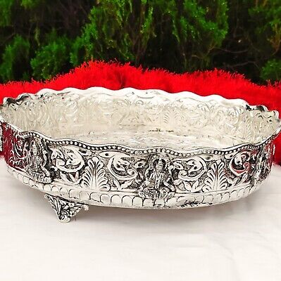 ad eBay - German silver lakshmi urli bowl for home decor/fruits/snacks/tray/pooja/gift - Buy Now, click the link (eBay) Snacks Tray, Urli Bowl, Fruits Snacks, Bowl Tray, Pooja Items, Glass Dinnerware, Diwali Decoration, Silver Items, Silver Bowl