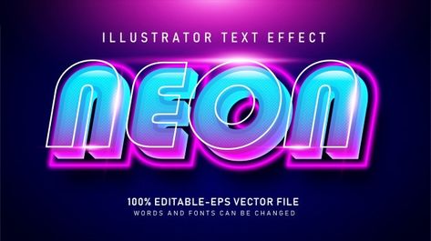 Bold neon  text style effect | Premium Vector #Freepik #vector #sale #line #light #character Neon Vector, 1980s Aesthetic, Alphabet Capital Letters, Neon Text, Text Frame, Promotional Banners, Neon Logo, Lettering Typography, Letter Vector