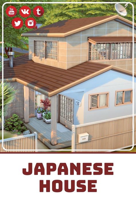 Speed build available here - JuliaFilms Sims 4 Korean House Plan, Sims 4 Mount Komorebi Cc, Sims 4 Japanese Townhouse, Japanese Style House Sims 4, Small Japanese House Plans, Sims 4 Japanese Build Cc, Sims 4 Japanese House Interior, Sims 4 Japanese House Cc, Japandi Sims 4