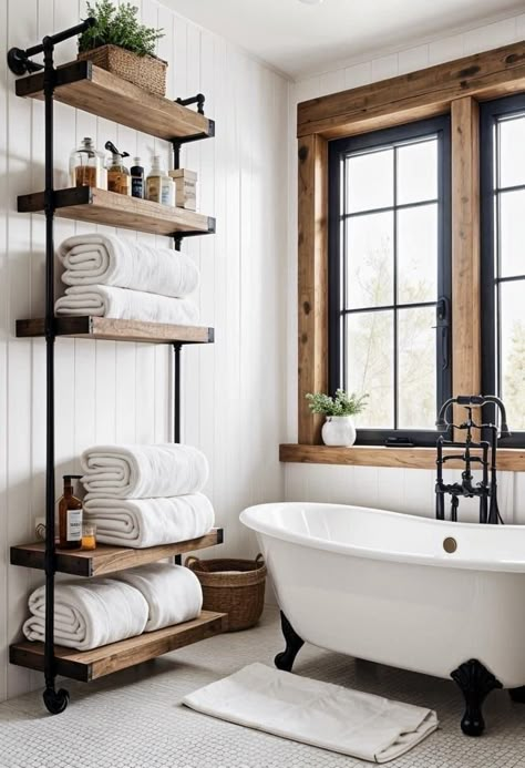 Modern Farmhouse Toilet, Farmhouse Bathroom Paint, Farmhouse Bathroom Paint Colors, Farmhouse Bathroom Inspiration, Cute Bathroom Decor, White Bathroom Ideas, Remodeling Trends, Bathroom Ideas Master, Makeover Bathroom