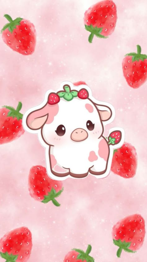 God loves you and Jesus died for you!!!🩷🩷🩷 Cow Icon, Cow Wallpaper, Korea Wallpaper, Strawberry Cow, Walpaper Hello Kitty, Floral Wallpaper Iphone, Goth Wallpaper, Cute Kawaii Animals, Pretty Phone Wallpaper