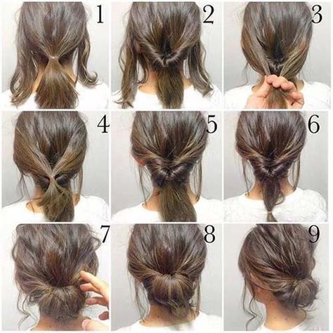 Low Bun Hairstyle, 5 Minute Hairstyles, Low Bun Hairstyles, Simple Wedding Hairstyles, Up Dos For Medium Hair, Daily Hairstyles, Bun Hairstyle, Peinados Fáciles Para Cabello Corto, Low Bun