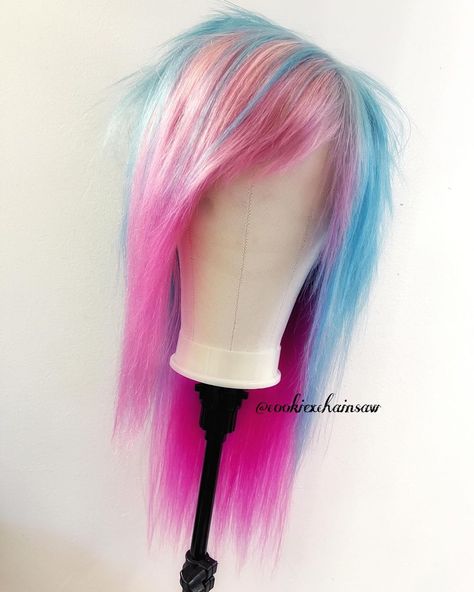 pow's scene wig shop | cotton candy for @rawr_b0i ^_^ (inspo pic on last slide) using @manicpanicnyc • #scenehair #scenekid #scenegirl #emo #scene #alternative… | Instagram Alternative Instagram, Emo Scene Aesthetic, Scene Hair Colors, Scene Wig, High Fashion Hair, Cotton Candy Hair, Emo Scene Hair, Wig Shop, Candy Hair