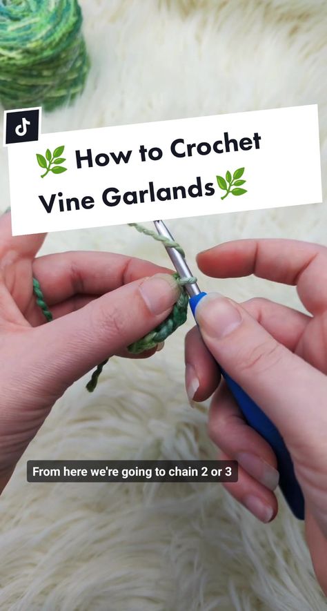 (1)Replying to @buutyful00 Now you can make an entire wall of leaf garlan... | TikTok Crochet Autumn Leaf Garland, Crochet Vine Garland Pattern, Crochet Leaf Garland Tutorial, How To Crochet A Vine, Leaf Vine Crochet, Crochet Leaves Garland Free Pattern, Crochet Vines Tutorial, Crochet Vine Curtain, How To Crochet Vines