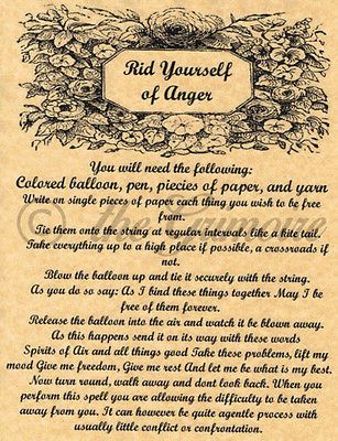 Rid Yourself of Anger, Book of Shadows Spell Page, Witchcraft, Wicca, Pagan, BOS Wiccan Books, Witchcraft Spells For Beginners, Spells For Beginners, Wiccan Crafts, Wiccan Magic, Healing Spells, Under Your Spell, Wiccan Witch, Eclectic Witch