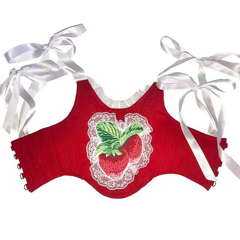 Strawberry Corset, Custom Corsets, Cherry Dress, Fast Fashion, Costume Design, Corsets, Cute Tops, Dream Wardrobe, Strawberries