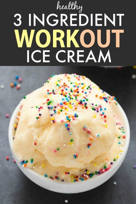 3 Ingredient No Churn Workout Ice Cream (V, GF, Paleo)- An easy and guilt-free 3 ingredient recipe for thick and creamy protein workout ice cream! {vegan, gluten free, dairy free, sugar free}- thebigmansworld.com Protein Workout, 3 Ingredient Recipe, Ice Cream Vegan, Protein Ice Cream Recipe, Diy Easy Recipes, Protein Ice Cream, 3 Ingredient Recipes, Protein Powder Recipes, Low Carb Dessert