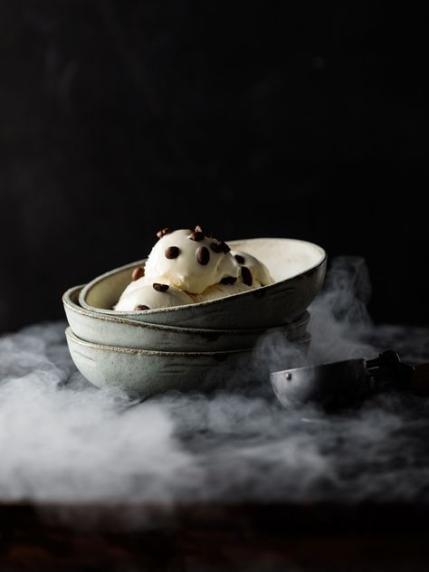 Liquid Nitrogen and Ice Cream Recipe Liquid Nitrogen Food, Liquid Nitrogen Ice Cream, Ice Cream Lab, Nitrogen Ice Cream, Shoot Moodboard, Ice Cream Photography, Liquid Nitrogen, Radisson Blu, Food Lab