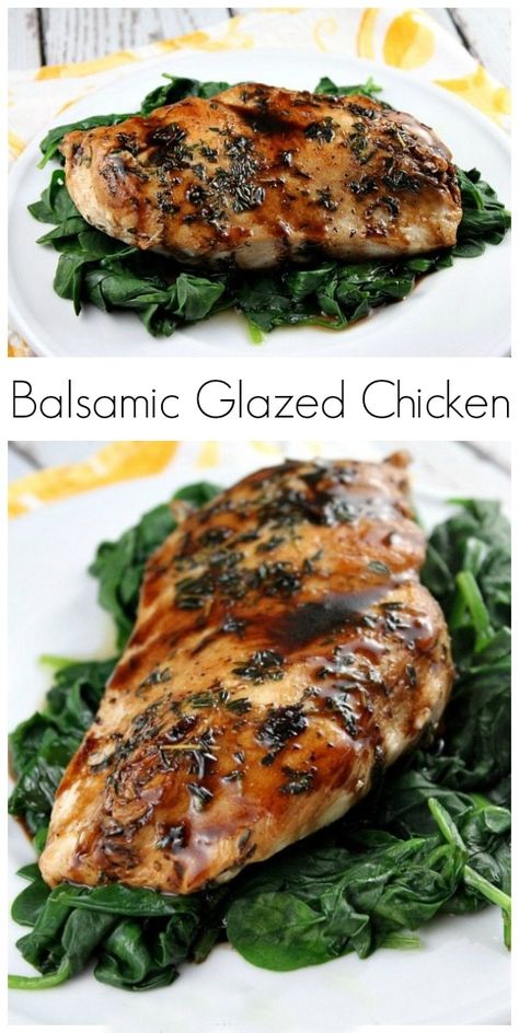 Balsamic Glazed Chicken recipe from RecipeGirl.com #easy #balsamic #glazed #chicken #recipe #RecipeGirl Pan Cooked Chicken, Balsamic Glaze Recipes, Balsamic Glazed Chicken, Chicken Christmas, Diner Recept, Balsamic Chicken, Glazed Chicken, Cooked Chicken, Balsamic Glaze