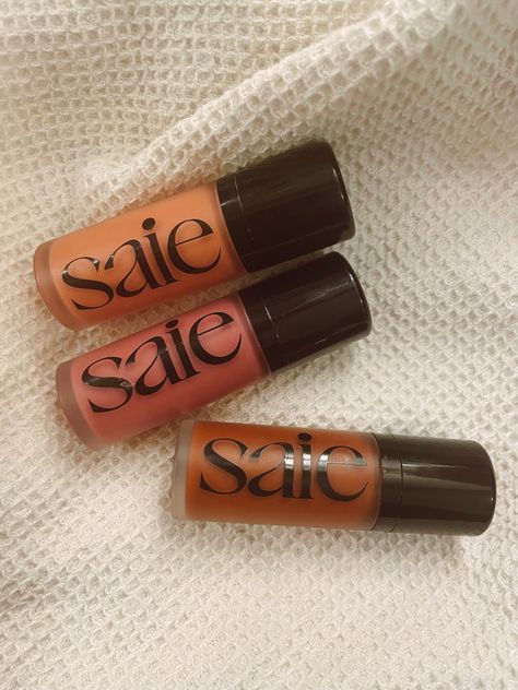 Saie Dew Blush Rosy, Saie Beauty Aesthetic, Saie Makeup Aesthetic, Saie Makeup Products, Saie Glowy Super Gel Aesthetic, Saie Beauty Blush, Saie Liquid Blush Rosy, Saie Dew Blush Dreamy, Saie Dew Blush