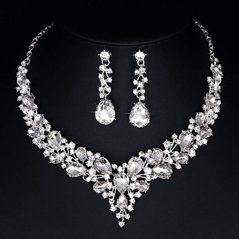 Crystal Jewelry Necklaces, Formal Jewelry, Crystal Jewelry Sets, Wedding Jewelry Sets, Bridal Jewelry Sets, Bridal Necklace, Necklace And Earrings, Austrian Crystal, Wedding Necklace