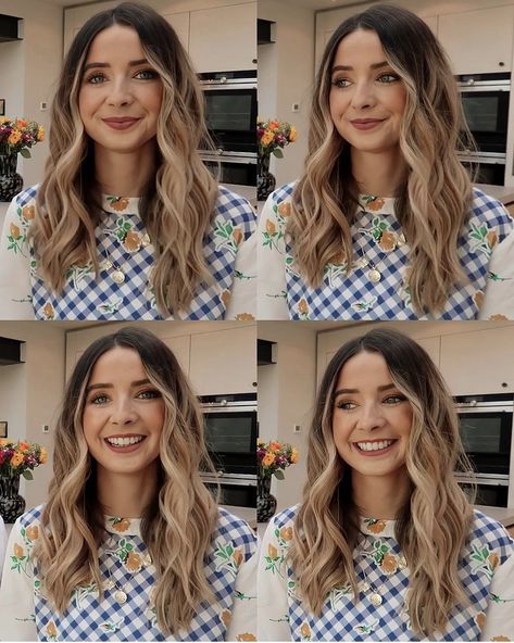 Zoe Sugg Hair, Zoella Outfits, Zoella Hair, Zoe Sugg, Brown Hair Inspo, Zoella, Rose Hair, Hair Inspiration Color, Summer Hair