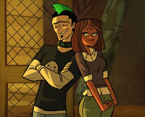 it’s actually “meatgiri” on Twitter: "“Fine! Enjoy a peanut butter-less life.” “Thanks! Enjoy prison.”… " Meatgiri Art, Total Drama Fanart, 2000s Cartoons, Drama Total, Drama Island, Total Drama Island, Total Drama, Noragami, Drama Series