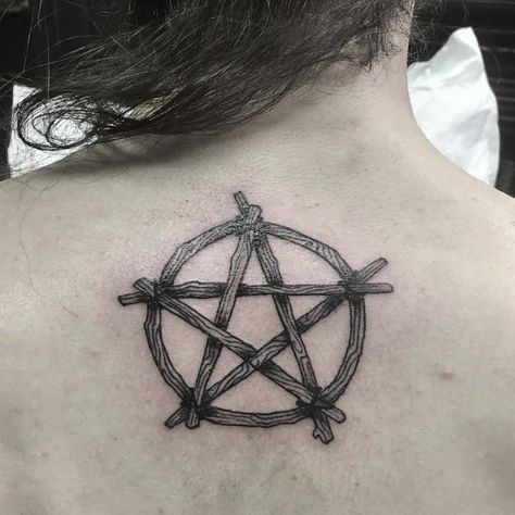 Pentacle Tattoo, Tattoos Strength, Moonlight Tattoo, Witch Tattoos, Wicca Tattoo, Viking Rune Tattoo, Pentagram Tattoo, Witchy Tattoos, Witchcraft Tattoos