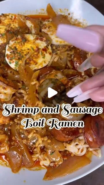 Shrimp And Sausage Boil, Sausage Boil, Ramen Recipes Easy, Shrimp And Sausage, Seafood Dish Recipes, Seafood Boil Recipes, Mommy And Daughter, Boiled Food, Shrimp Recipes For Dinner