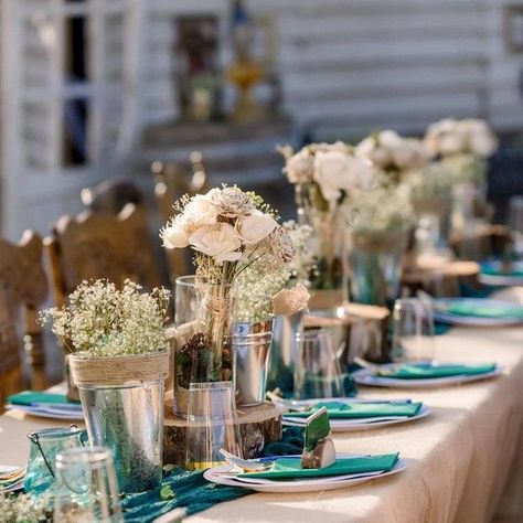 Emerald Green Cheesecloth Table Runner, Cheese Cloth Table Runner Wedding Green, Green Gauze Table Runner Wedding, Wedding Forest Green, Teal Cheesecloth Table Runner, Green Boho Wedding, Cheesecloth Table Runner Wedding, Teal Bridal Shower, Turqoiuse Table Settings