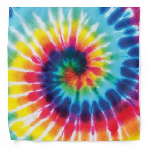 Tie Dye Watercolor, White Bandana, Tie Dye Bandanas, Fire Brick, Trippy Designs, Tie Dye Crafts, How To Tie Dye, Rainbow Tie Dye, Tie Dye Fabric