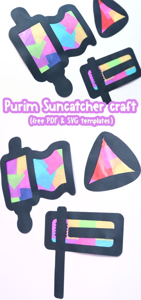 Purim Suncatchers - A Toddler & Up Craft! Purim Coloring Pages, Purim Crafts Preschool, Purim Crafts, Nanny Ideas, Up Craft, Jewish Crafts, Suncatcher Craft, Craft Area, Classroom Door