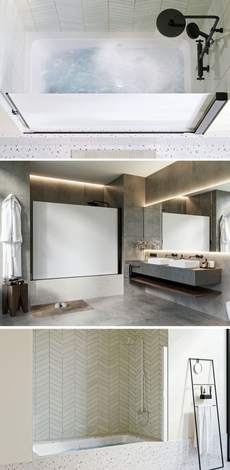 Tub Without Shower Curtain, Pull Down Shower Curtain, Small Bath Shower Curtain Ideas, Bath Glass Partition, Alternative Shower Door Ideas, Retractable Shower Curtain, Alternative Shower Curtain Ideas, Retractable Shower Screen, Alternative To Glass Shower Doors