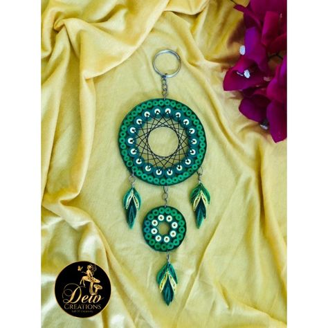 Handmade paper quilling dream catcher Quilling Decoration Ideas, Paper Quilling Dream Catcher, Quilling Dreamcatcher, Quilling Keychains, Handmade Teachers Day Cards, Teachers Day Cards, Quilling Birds, Diy Quilling Crafts, Creative Worksheets