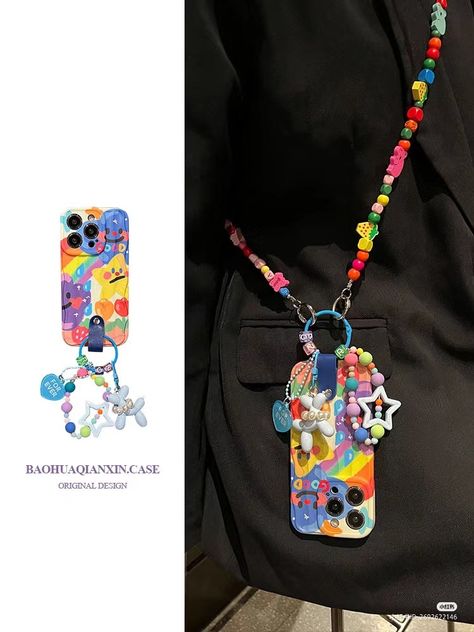 Phone Crossbody Strap, Lanyard Aesthetic, Iphone Necklace, Basic Aesthetic, Paracord Keychain, Collage Phone Case, Bead Charms Diy, Jewelry Accessories Ideas, Candles Crafts