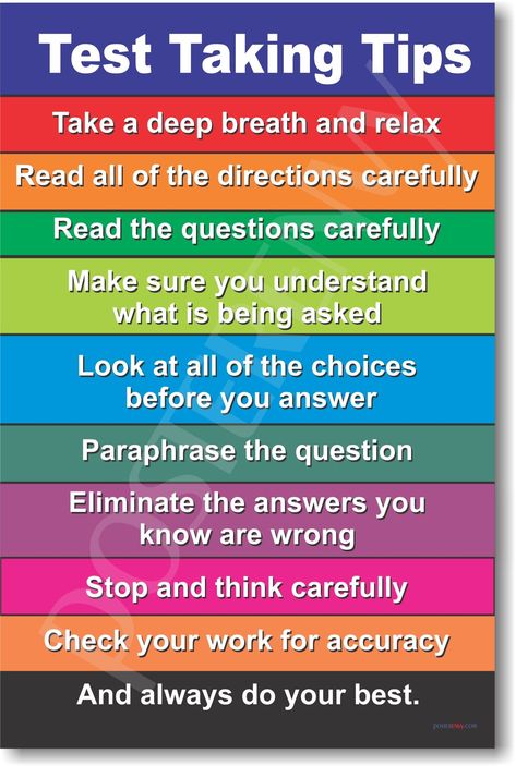 Test Taking Tips - NEW Classroom Motivational Poster Test Taking Tips, Test Strategies, Classroom Motivational Posters, Testing Motivation, Classroom Motivation, Exam Tips, Test Taking Strategies, Testing Strategies, School Testing