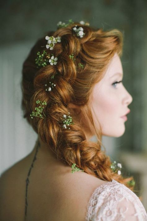 Celtic Hair, Fishtail Braids, Wedding Braids, Flowers In Her Hair, Bridal Hair Flowers, Have Inspiration, Irish Wedding, Wedding Hair Flowers, Fish Tail Braid