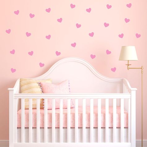 Spread the love all over your walls with these Heart Decals! They say home is where your heart is, and we think you should take that quite literally. Complete with 48 hearts in any color you would like, this decal kit will make sure that home is where your hearts are. Perfect for any bedroom, kids room, bathroom, or hallway! Princess Baby Room, Personalized Nursery Wall Decor, Crown Wall Decor, Childrens Wall Decals, Monogram Baby Girl, Heart Wall Decal, Removable Vinyl Wall Decals, Princess Nursery, Virginia House