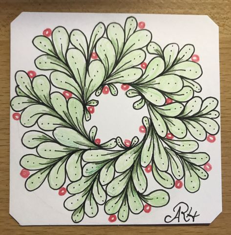 Tangles for Christmas | ARHtistic License Zantangle Art, Art For Christmas, Christmas Mandala, Zentangle Artwork, Tangle Pattern, Zen Tangle, Tangle Doodle, Zen Doodle Art, Zentangle Designs