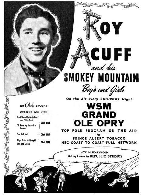 roy acuff 1943 by Al Q, via Flickr Recital Poster, Skeeter Davis, Roy Acuff, Dottie West, Classic Singers, Logan County, Old Country Music, Jim Reeves, Chet Atkins