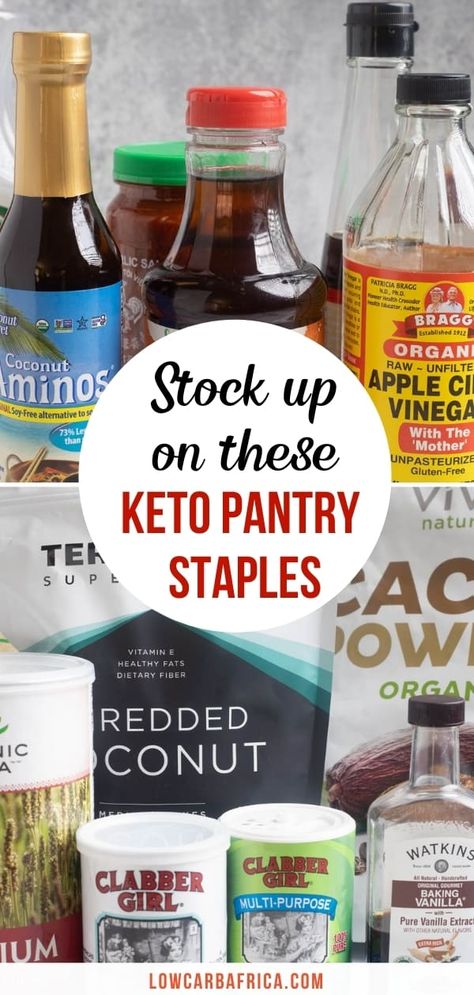 Keto Baking Ingredients List, Keto Staples List, Low Carb Essentials, Keto Fridge Staples, Keto Pantry Staples, Keto Staples Shopping List, Keto Pantry Staples List, Keto Must Haves, Keto Fridge