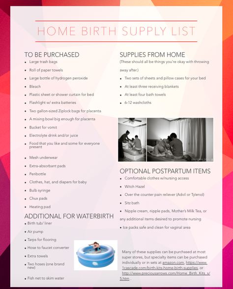 Home Birth List, Home Birth Preparation Supply List, Home Birth Preparation Tips, Home Birth Supply List, Home Birth Ideas, Home Birth Checklist, Home Birth Essentials, Birth Partner Help List, Home Birth Set Up