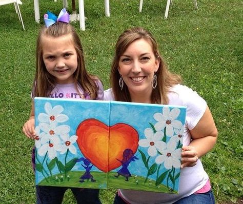 1000+ ideas about Kids Painting Parties on Pinterest | Paint party ... Mom And Me Painting Ideas, Mom Daughter Painting Ideas, Double Canvas Painting Ideas Easy, Mommy And Me Arts And Crafts, Mother Daughter Painting Ideas, Mommy And Me Painting Ideas, Mommy And Me Painting, Mom And Daughters Painting, Kids Paint Night