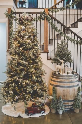 Winery Christmas Decor, Wine Christmas Tree, Winery Decor, Winery Photography, Winter Wedding Decor, Indoor Ideas, Wine Christmas, Winter Wedding Decorations, Easy Christmas Decorations