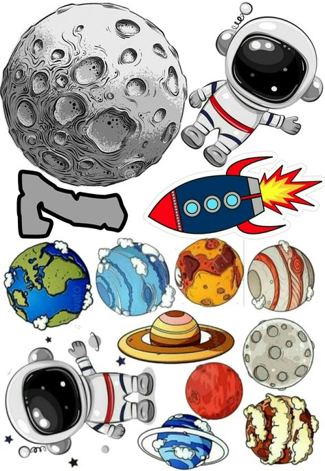 Solar System Cake Topper Printable, Astronaut Cake Topper Printable, Astronaut Cake Topper, Space Cake Topper, Congratulations Cake, Flower Border Clipart, Baby Boy Cake Topper, Rodjendanske Torte, Baby Shower Cake Designs